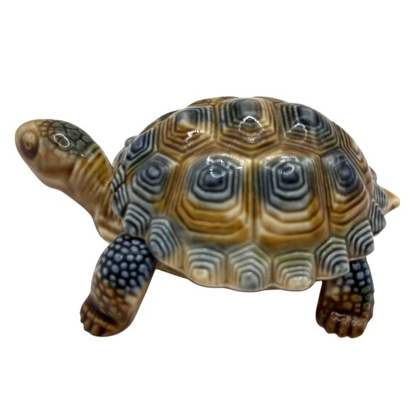 VTG Wade England Porcelain Father Tortoise Trinket Box Removable Shell Lid Box - Picture 8 of 13